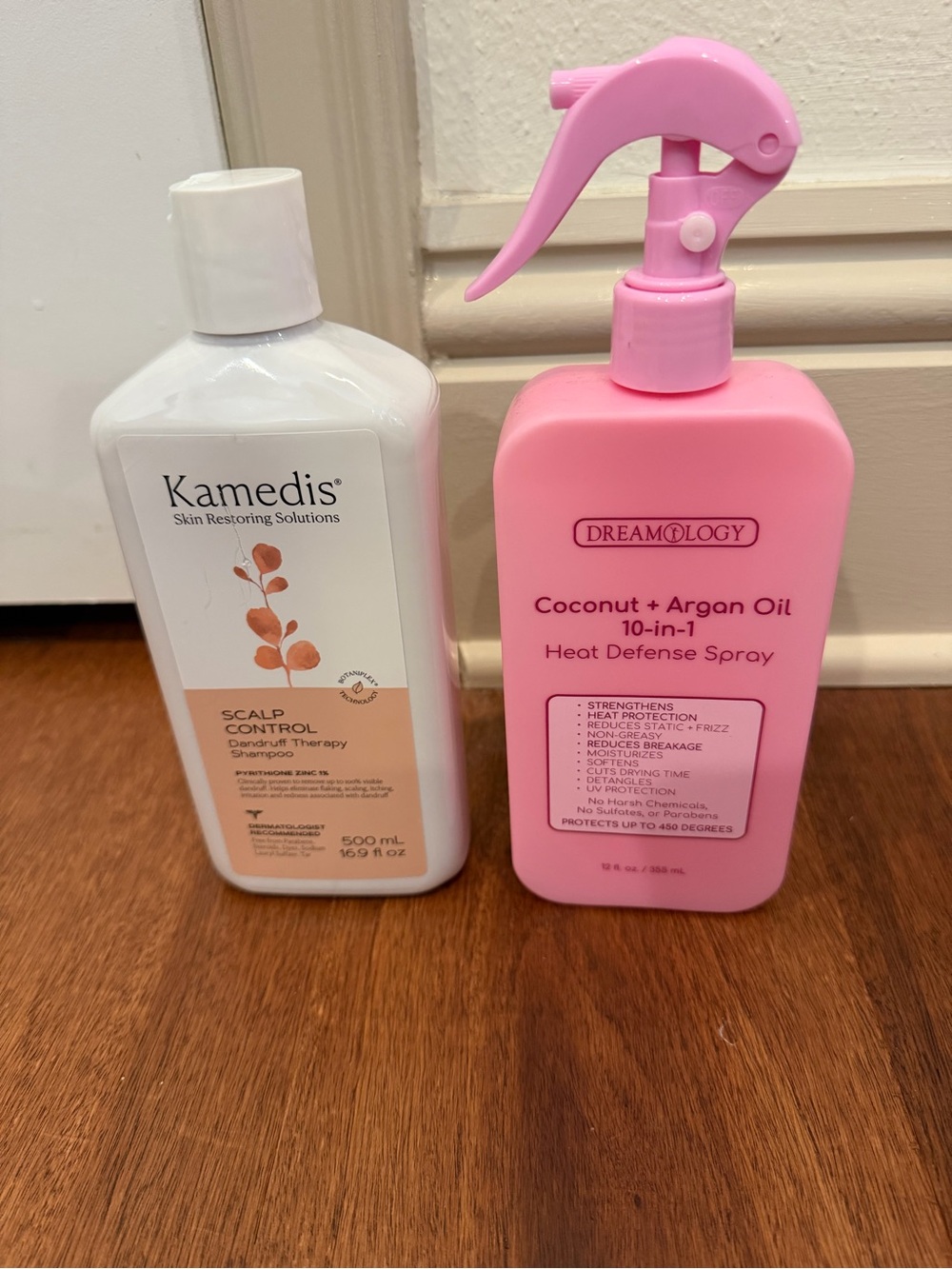Coconut + Argan Oil 10-in-1 Heat Defense Spray - Pink and Kamedis for dandruff